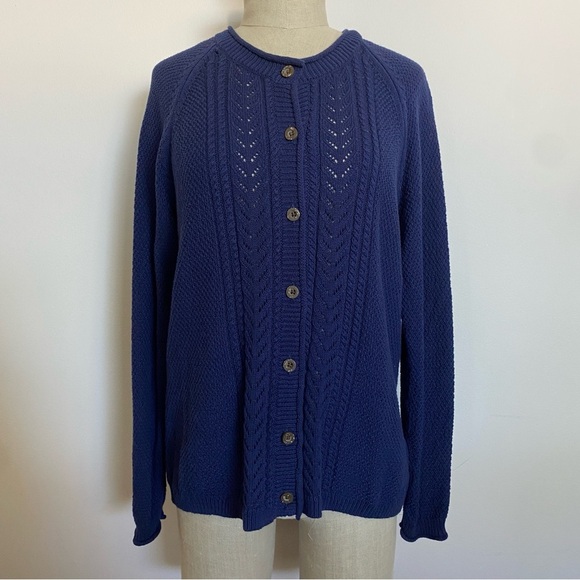 Coldwater Creek Navy Knit Cardigan - Picture 1 of 5